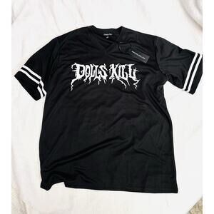 Dolls Kill World Tour Jersey Rare Merch Unreleased Women’s Size Small NWT Black